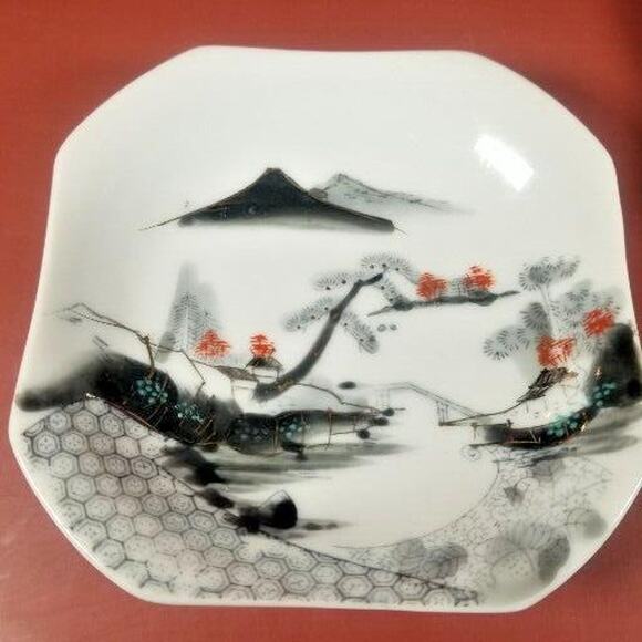 Japanese Art Pottery Collector Vintage 5" Bowl / Plates Hand Painted Lot of 2 - Picture 2 of 15